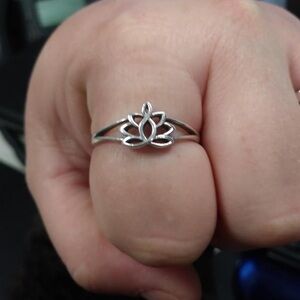 ❣️ Solid Sterling Silver Lotus Flower Openwork Ring